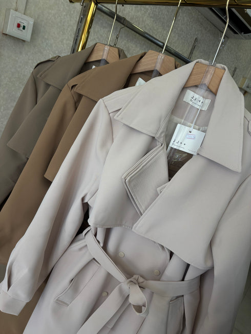 Winter Double Breasted Mid Length Trench Coat
